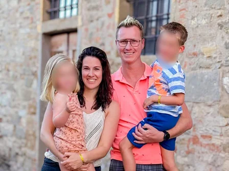 Ferdy with his wife Anna and their two children