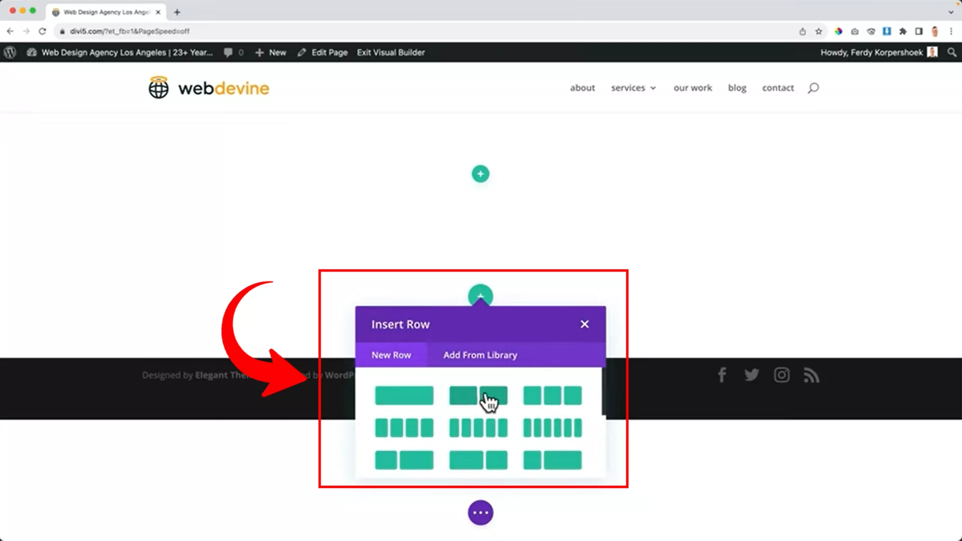 Divi rows 2 columns section