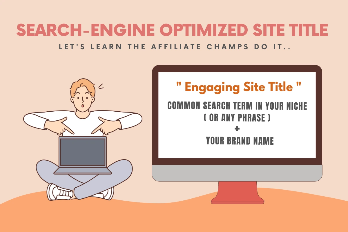 an illustration showing how to create a search engine optimized title for awebsite